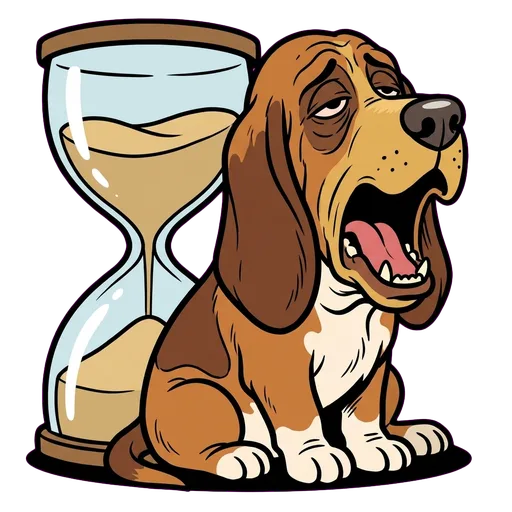 Basset hound cartoon portrait of Sam Haltman