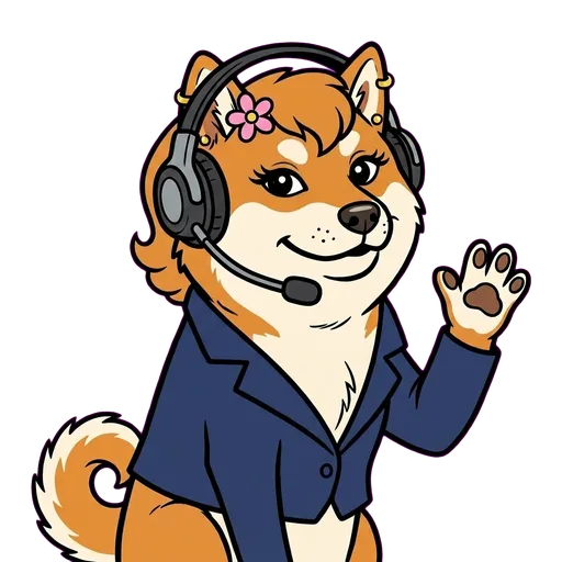 Shiba Inu cartoon portrait of Whitney Wolfe Heard