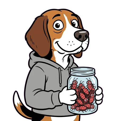 Beagle cartoon portrait of Mark Zuckerbug